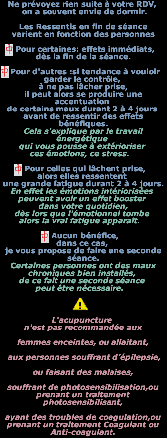 Contre indications à l'acupuncture